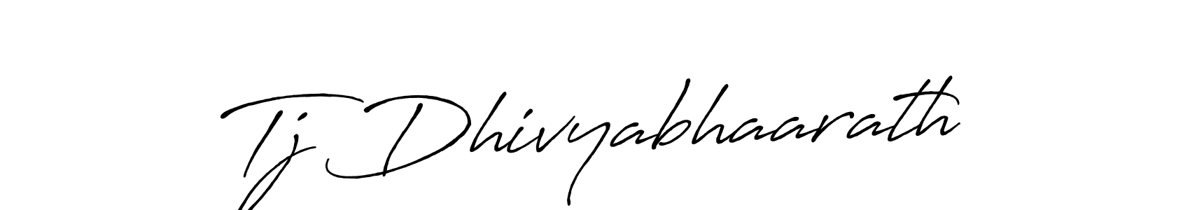 Tj Dhivyabhaarath stylish signature style. Best Handwritten Sign (Antro_Vectra_Bolder) for my name. Handwritten Signature Collection Ideas for my name Tj Dhivyabhaarath. Tj Dhivyabhaarath signature style 7 images and pictures png