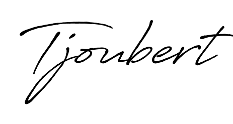A sleek calligraphic signature for name Tjoubert utilizing Antro_Vectra_Bolder styling. Great for adding personal signatures to photos and art. Tjoubert signature style 7 images and pictures png