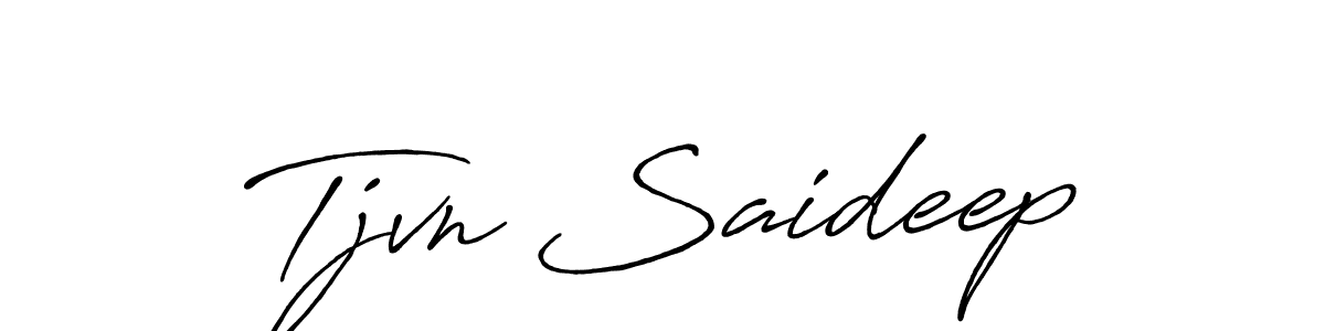 Antro_Vectra_Bolder is a professional signature style that is perfect for those who want to add a touch of class to their signature. It is also a great choice for those who want to make their signature more unique. Get Tjvn Saideep name to fancy signature for free. Tjvn Saideep signature style 7 images and pictures png