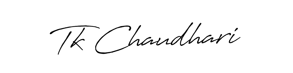 The best way (Antro_Vectra_Bolder) to make a short signature is to pick only two or three words in your name. The name Tk Chaudhari include a total of six letters. For converting this name. Tk Chaudhari signature style 7 images and pictures png