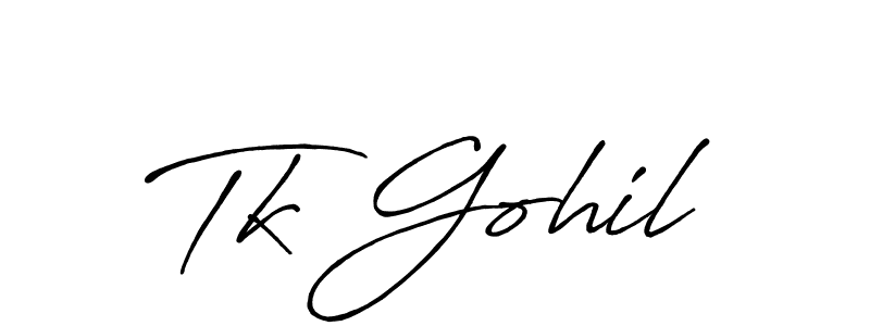 Design your own signature with our free online signature maker. With this signature software, you can create a handwritten (Antro_Vectra_Bolder) signature for name Tk Gohil. Tk Gohil signature style 7 images and pictures png