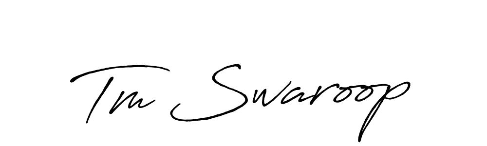 The best way (Antro_Vectra_Bolder) to make a short signature is to pick only two or three words in your name. The name Tm Swaroop include a total of six letters. For converting this name. Tm Swaroop signature style 7 images and pictures png