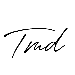 Use a signature maker to create a handwritten signature online. With this signature software, you can design (Antro_Vectra_Bolder) your own signature for name Tmd. Tmd signature style 7 images and pictures png