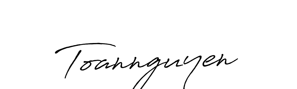 Create a beautiful signature design for name Toannguyen. With this signature (Antro_Vectra_Bolder) fonts, you can make a handwritten signature for free. Toannguyen signature style 7 images and pictures png