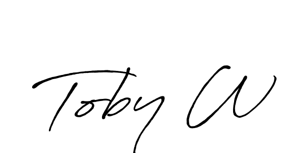 Use a signature maker to create a handwritten signature online. With this signature software, you can design (Antro_Vectra_Bolder) your own signature for name Toby W. Toby W signature style 7 images and pictures png