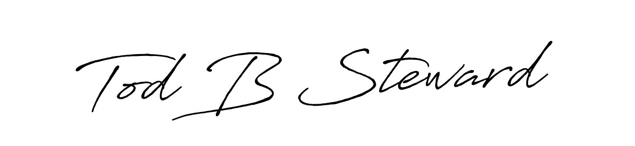 You should practise on your own different ways (Antro_Vectra_Bolder) to write your name (Tod B Steward) in signature. don't let someone else do it for you. Tod B Steward signature style 7 images and pictures png