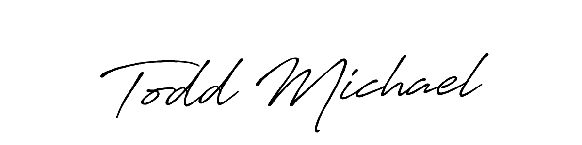 It looks lik you need a new signature style for name Todd Michael. Design unique handwritten (Antro_Vectra_Bolder) signature with our free signature maker in just a few clicks. Todd Michael signature style 7 images and pictures png