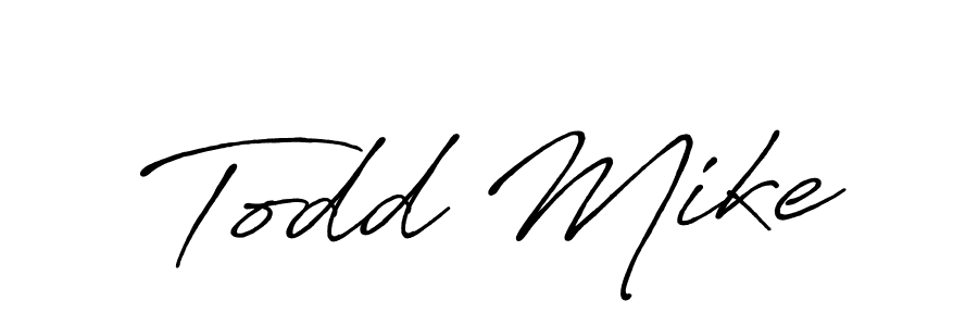 The best way (Antro_Vectra_Bolder) to make a short signature is to pick only two or three words in your name. The name Todd Mike include a total of six letters. For converting this name. Todd Mike signature style 7 images and pictures png