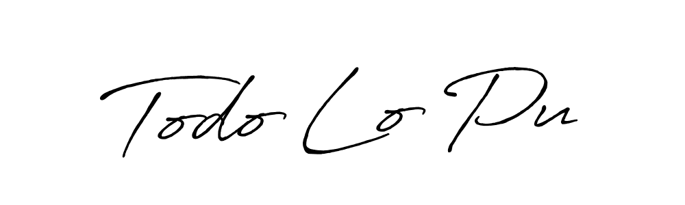 Use a signature maker to create a handwritten signature online. With this signature software, you can design (Antro_Vectra_Bolder) your own signature for name Todo Lo Pu. Todo Lo Pu signature style 7 images and pictures png