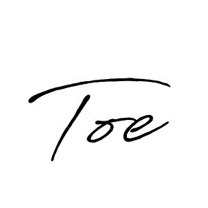 Make a beautiful signature design for name Toe. With this signature (Antro_Vectra_Bolder) style, you can create a handwritten signature for free. Toe signature style 7 images and pictures png