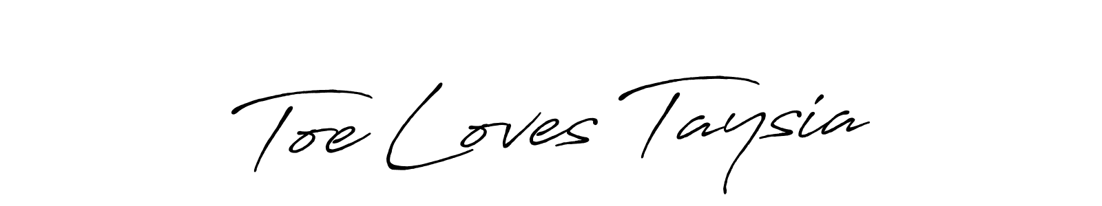 Antro_Vectra_Bolder is a professional signature style that is perfect for those who want to add a touch of class to their signature. It is also a great choice for those who want to make their signature more unique. Get Toe Loves Taysia name to fancy signature for free. Toe Loves Taysia signature style 7 images and pictures png