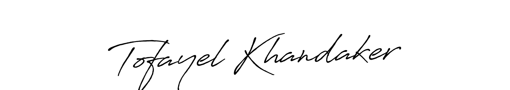 Make a beautiful signature design for name Tofayel Khandaker. With this signature (Antro_Vectra_Bolder) style, you can create a handwritten signature for free. Tofayel Khandaker signature style 7 images and pictures png