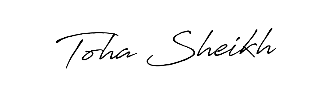 Use a signature maker to create a handwritten signature online. With this signature software, you can design (Antro_Vectra_Bolder) your own signature for name Toha Sheikh. Toha Sheikh signature style 7 images and pictures png