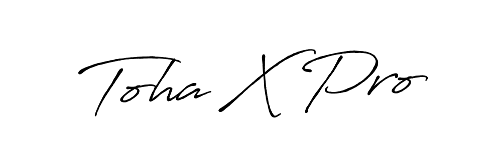 Toha X Pro stylish signature style. Best Handwritten Sign (Antro_Vectra_Bolder) for my name. Handwritten Signature Collection Ideas for my name Toha X Pro. Toha X Pro signature style 7 images and pictures png