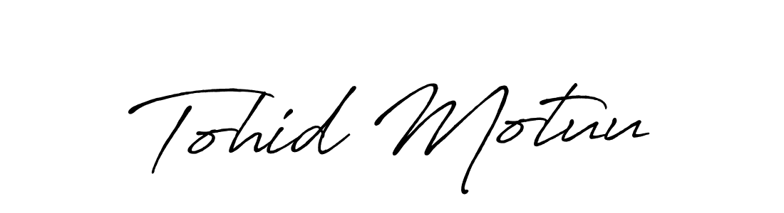 How to make Tohid Motuu name signature. Use Antro_Vectra_Bolder style for creating short signs online. This is the latest handwritten sign. Tohid Motuu signature style 7 images and pictures png