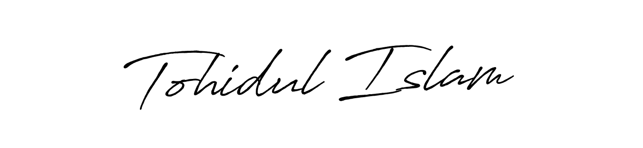 Create a beautiful signature design for name Tohidul Islam. With this signature (Antro_Vectra_Bolder) fonts, you can make a handwritten signature for free. Tohidul Islam signature style 7 images and pictures png