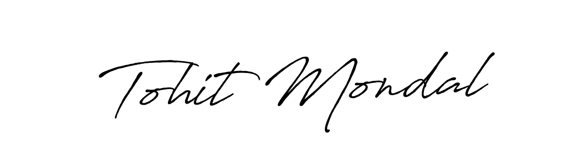 How to make Tohit Mondal name signature. Use Antro_Vectra_Bolder style for creating short signs online. This is the latest handwritten sign. Tohit Mondal signature style 7 images and pictures png