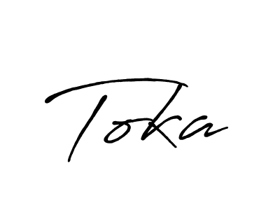 How to make Toka name signature. Use Antro_Vectra_Bolder style for creating short signs online. This is the latest handwritten sign. Toka signature style 7 images and pictures png