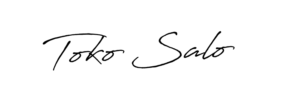 if you are searching for the best signature style for your name Toko Salo. so please give up your signature search. here we have designed multiple signature styles  using Antro_Vectra_Bolder. Toko Salo signature style 7 images and pictures png