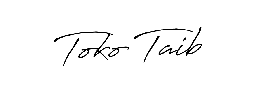 Make a beautiful signature design for name Toko Taib. With this signature (Antro_Vectra_Bolder) style, you can create a handwritten signature for free. Toko Taib signature style 7 images and pictures png