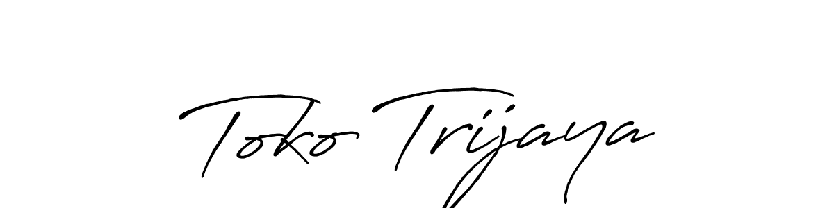 Design your own signature with our free online signature maker. With this signature software, you can create a handwritten (Antro_Vectra_Bolder) signature for name Toko Trijaya. Toko Trijaya signature style 7 images and pictures png