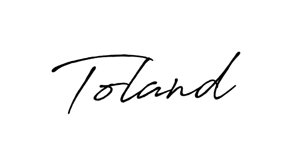 Use a signature maker to create a handwritten signature online. With this signature software, you can design (Antro_Vectra_Bolder) your own signature for name Toland. Toland signature style 7 images and pictures png