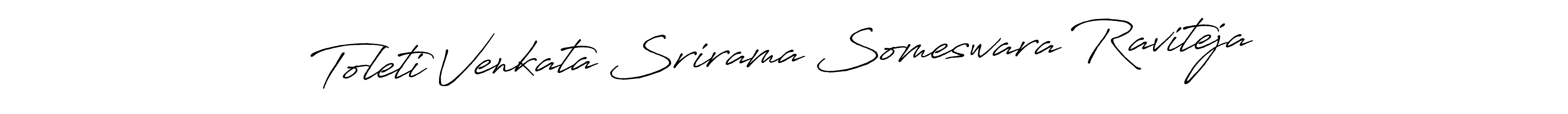 Create a beautiful signature design for name Toleti Venkata Srirama Someswara Raviteja. With this signature (Antro_Vectra_Bolder) fonts, you can make a handwritten signature for free. Toleti Venkata Srirama Someswara Raviteja signature style 7 images and pictures png