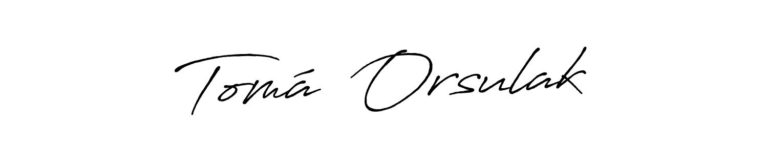 This is the best signature style for the Tomáš Orsulak name. Also you like these signature font (Antro_Vectra_Bolder). Mix name signature. Tomáš Orsulak signature style 7 images and pictures png