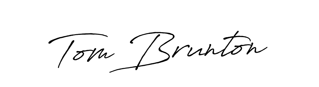 Tom Brunton stylish signature style. Best Handwritten Sign (Antro_Vectra_Bolder) for my name. Handwritten Signature Collection Ideas for my name Tom Brunton. Tom Brunton signature style 7 images and pictures png