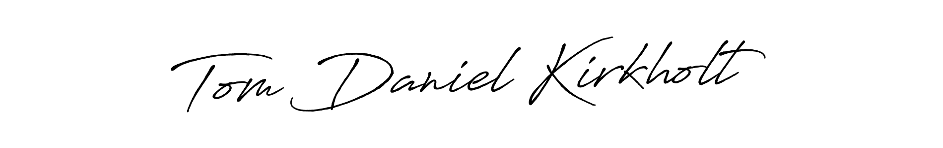 How to make Tom Daniel Kirkholt name signature. Use Antro_Vectra_Bolder style for creating short signs online. This is the latest handwritten sign. Tom Daniel Kirkholt signature style 7 images and pictures png