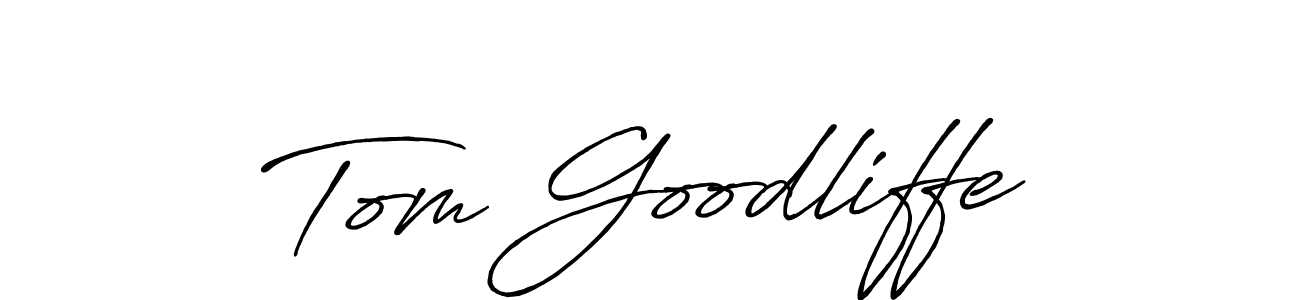 Create a beautiful signature design for name Tom Goodliffe. With this signature (Antro_Vectra_Bolder) fonts, you can make a handwritten signature for free. Tom Goodliffe signature style 7 images and pictures png