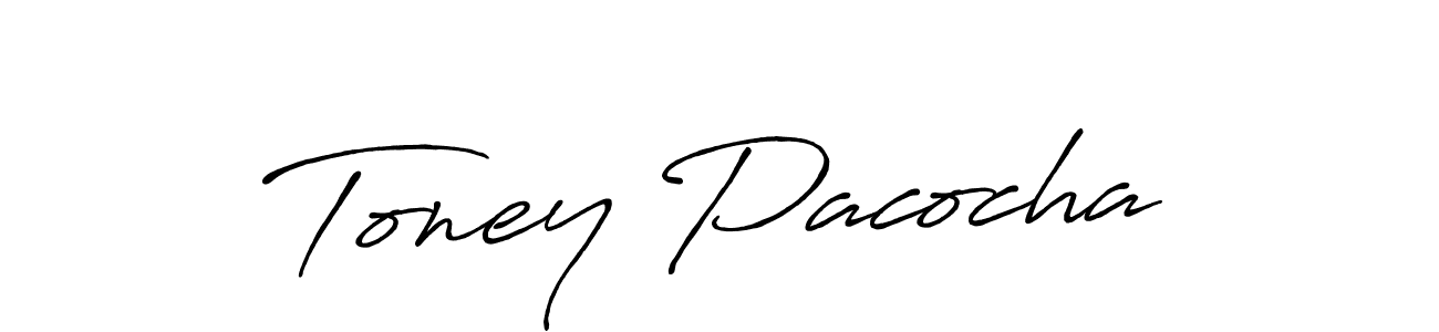 The best way (Antro_Vectra_Bolder) to make a short signature is to pick only two or three words in your name. The name Toney Pacocha include a total of six letters. For converting this name. Toney Pacocha signature style 7 images and pictures png