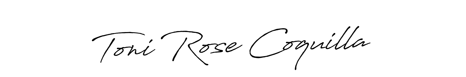 How to make Toni Rose Coquilla name signature. Use Antro_Vectra_Bolder style for creating short signs online. This is the latest handwritten sign. Toni Rose Coquilla signature style 7 images and pictures png