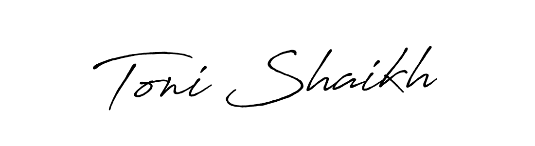 Similarly Antro_Vectra_Bolder is the best handwritten signature design. Signature creator online .You can use it as an online autograph creator for name Toni Shaikh. Toni Shaikh signature style 7 images and pictures png