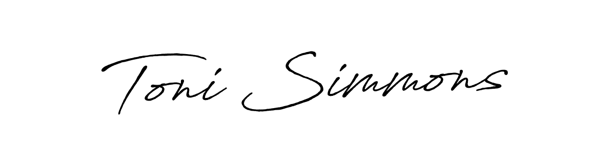 The best way (Antro_Vectra_Bolder) to make a short signature is to pick only two or three words in your name. The name Toni Simmons include a total of six letters. For converting this name. Toni Simmons signature style 7 images and pictures png