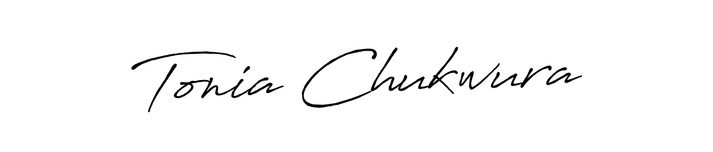 How to make Tonia Chukwura name signature. Use Antro_Vectra_Bolder style for creating short signs online. This is the latest handwritten sign. Tonia Chukwura signature style 7 images and pictures png