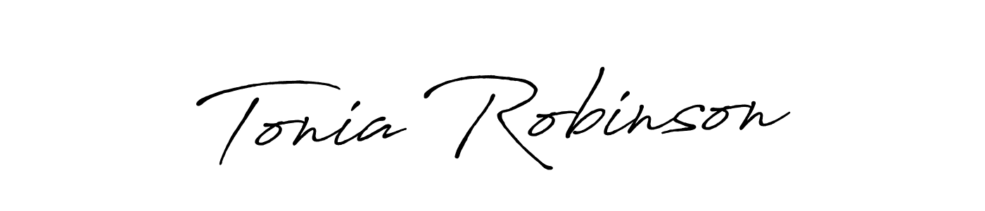 Make a beautiful signature design for name Tonia Robinson. With this signature (Antro_Vectra_Bolder) style, you can create a handwritten signature for free. Tonia Robinson signature style 7 images and pictures png