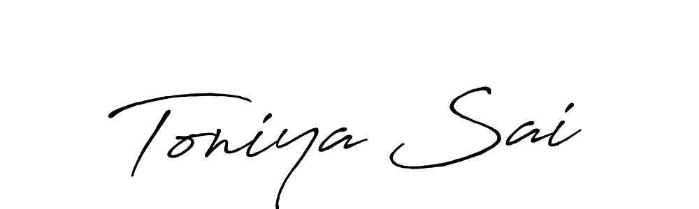 Create a beautiful signature design for name Toniya Sai. With this signature (Antro_Vectra_Bolder) fonts, you can make a handwritten signature for free. Toniya Sai signature style 7 images and pictures png