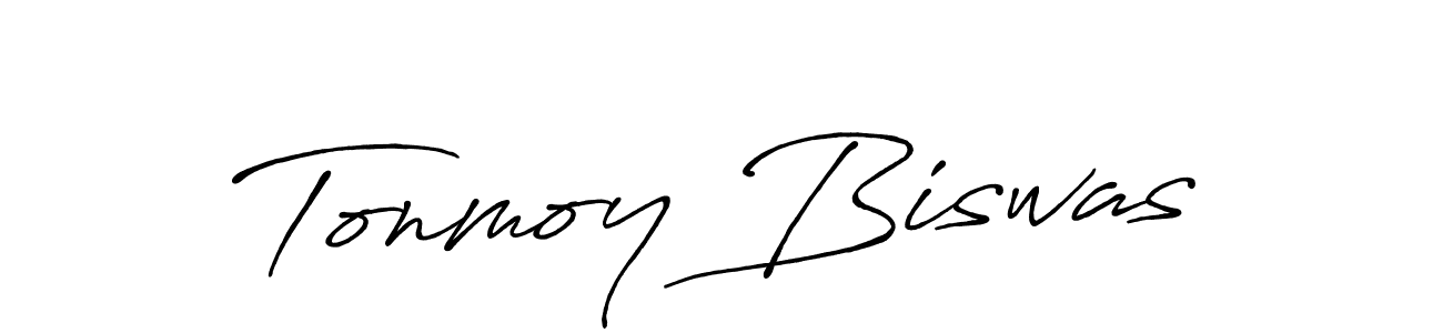 Create a beautiful signature design for name Tonmoy Biswas. With this signature (Antro_Vectra_Bolder) fonts, you can make a handwritten signature for free. Tonmoy Biswas signature style 7 images and pictures png