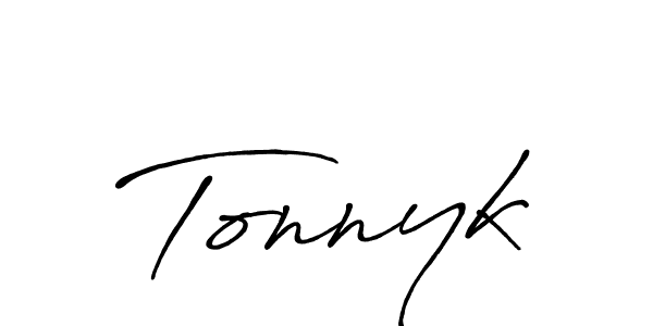 How to make Tonnyk name signature. Use Antro_Vectra_Bolder style for creating short signs online. This is the latest handwritten sign. Tonnyk signature style 7 images and pictures png