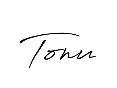 How to make Tonu name signature. Use Antro_Vectra_Bolder style for creating short signs online. This is the latest handwritten sign. Tonu signature style 7 images and pictures png
