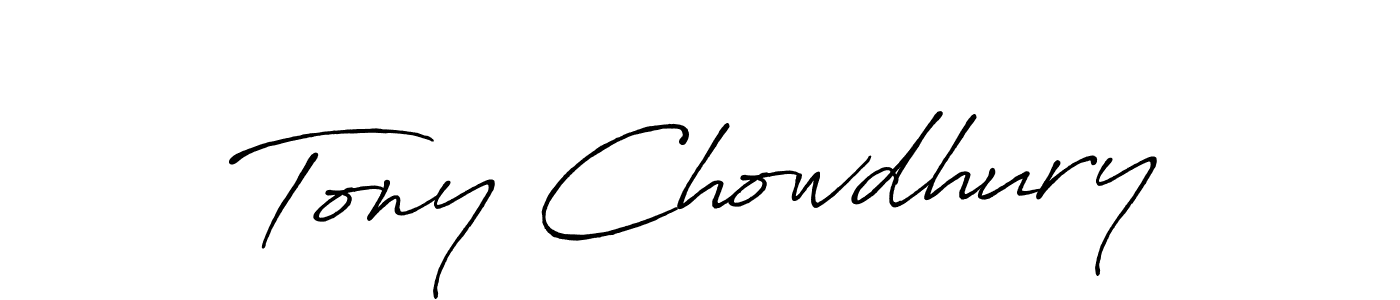 How to make Tony Chowdhury name signature. Use Antro_Vectra_Bolder style for creating short signs online. This is the latest handwritten sign. Tony Chowdhury signature style 7 images and pictures png