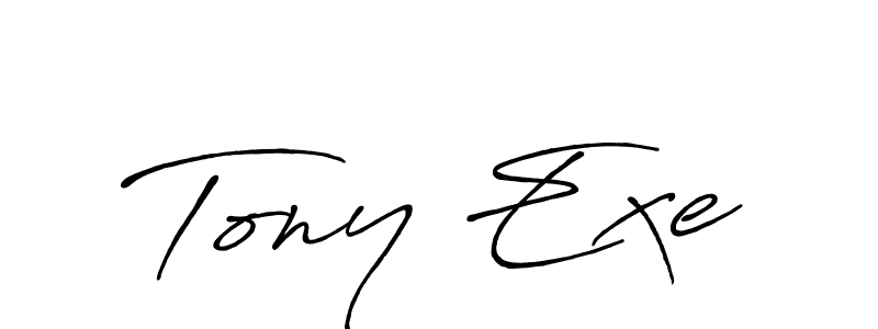 Similarly Antro_Vectra_Bolder is the best handwritten signature design. Signature creator online .You can use it as an online autograph creator for name Tony Exe. Tony Exe signature style 7 images and pictures png