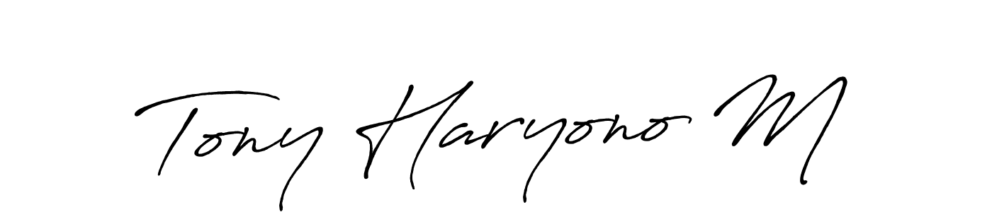 How to make Tony Haryono M signature? Antro_Vectra_Bolder is a professional autograph style. Create handwritten signature for Tony Haryono M name. Tony Haryono M signature style 7 images and pictures png