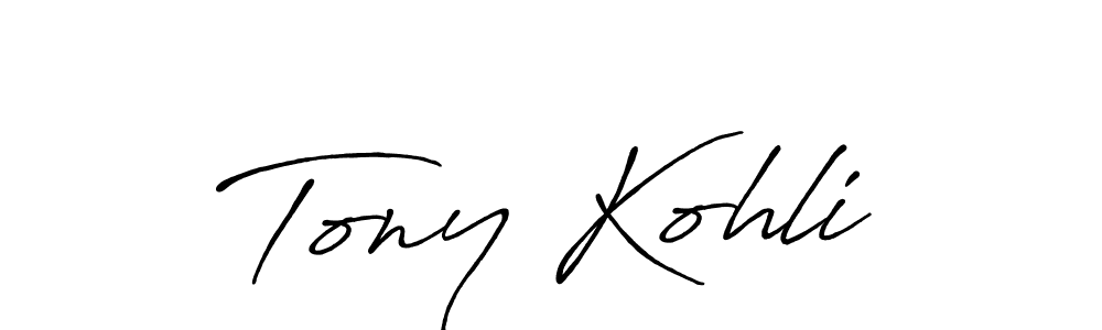 Use a signature maker to create a handwritten signature online. With this signature software, you can design (Antro_Vectra_Bolder) your own signature for name Tony Kohli. Tony Kohli signature style 7 images and pictures png