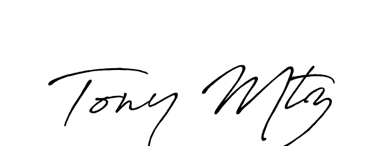 Design your own signature with our free online signature maker. With this signature software, you can create a handwritten (Antro_Vectra_Bolder) signature for name Tony Mtz. Tony Mtz signature style 7 images and pictures png