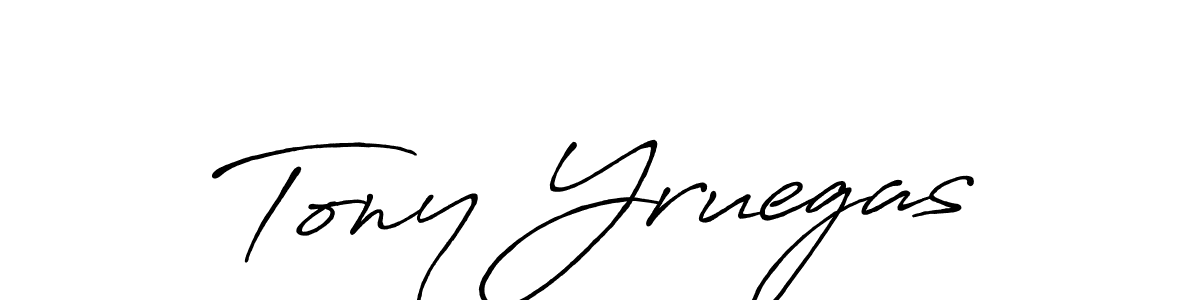 How to make Tony Yruegas name signature. Use Antro_Vectra_Bolder style for creating short signs online. This is the latest handwritten sign. Tony Yruegas signature style 7 images and pictures png