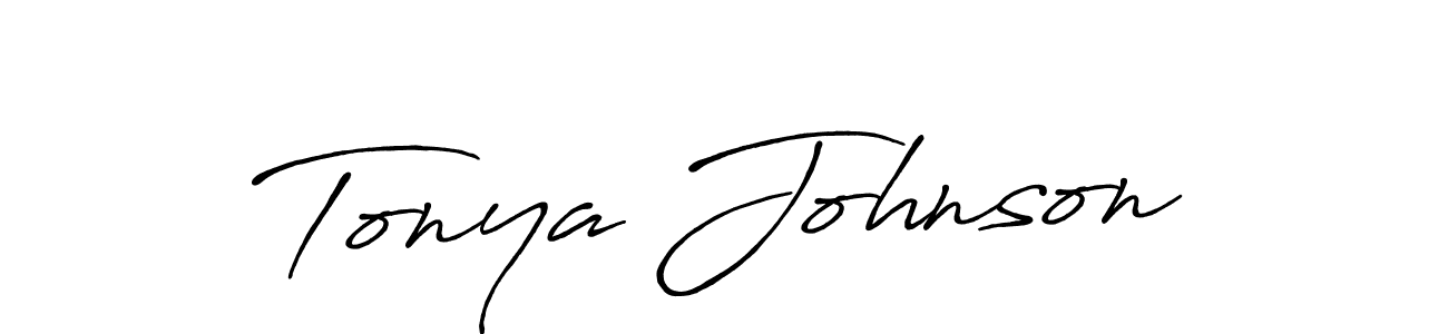 Make a beautiful signature design for name Tonya Johnson. With this signature (Antro_Vectra_Bolder) style, you can create a handwritten signature for free. Tonya Johnson signature style 7 images and pictures png