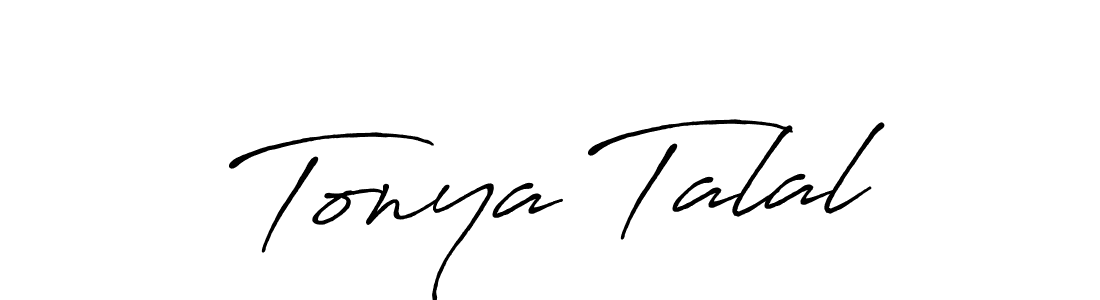 Create a beautiful signature design for name Tonya Talal. With this signature (Antro_Vectra_Bolder) fonts, you can make a handwritten signature for free. Tonya Talal signature style 7 images and pictures png