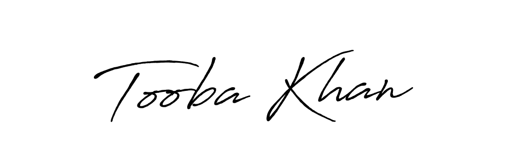 Make a beautiful signature design for name Tooba Khan. With this signature (Antro_Vectra_Bolder) style, you can create a handwritten signature for free. Tooba Khan signature style 7 images and pictures png